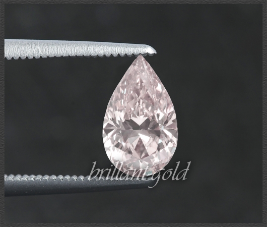 Diamant Tropfen mit GIA Zertifikat 0.28 ct, rosa